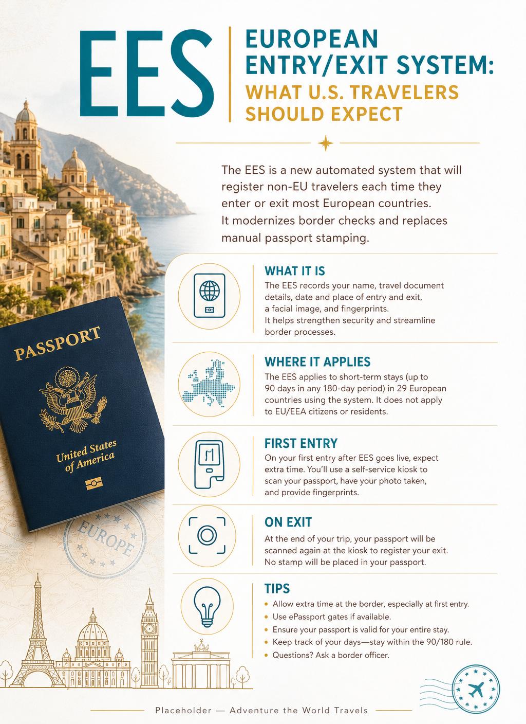 EES visual guide - what U.S. travelers should expect at European borders (placeholder)
